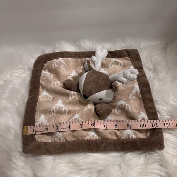 Levtex Baby Deer Infant Security Blanket Lovey Brown Tan White Antlers Buck - Picture 4 of 7